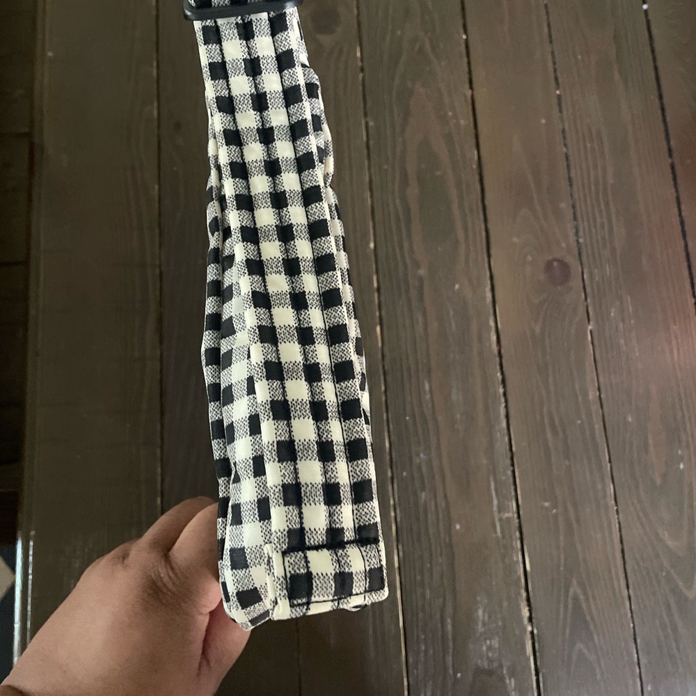 BAGGU Black & White Gingham Mini Nylon shoulder Bag - Picture 3 of 8